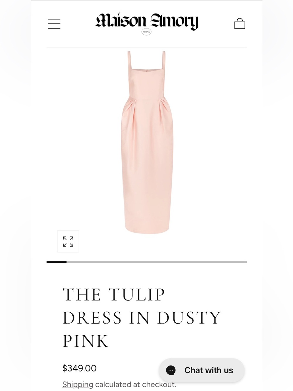 Maison Amory The Tulip Dress in Dusty Pink